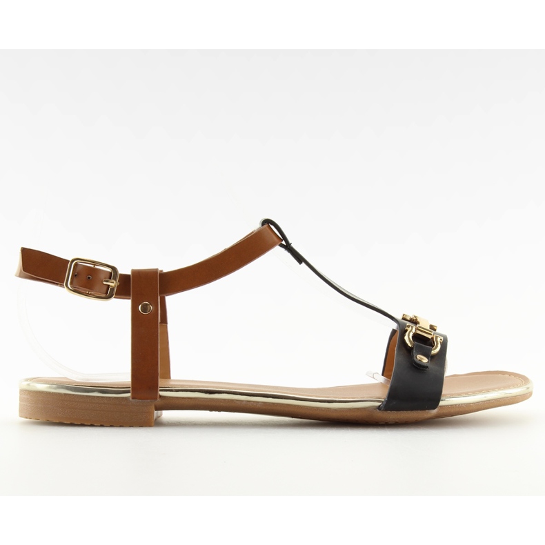 Mustat sandaalit tasaisella pohjalla musta 9871 musta