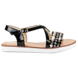 Vices Patentoidut sandaalit musta keltainen Vices Patentoidut sandaalit musta keltainen