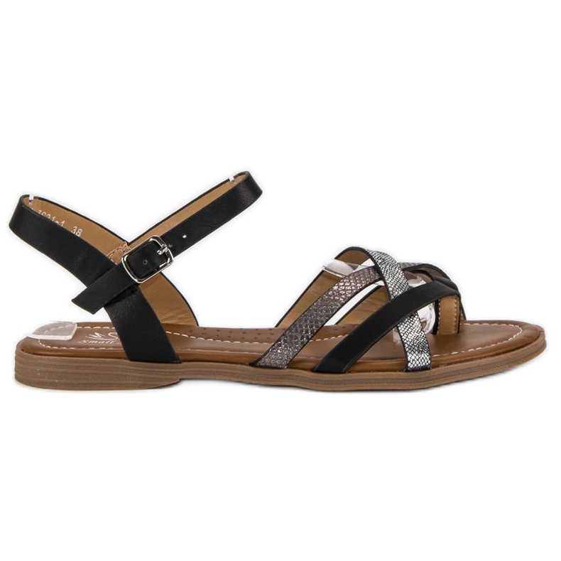 Small Swan Klassiset mustat sandaalit harmaa