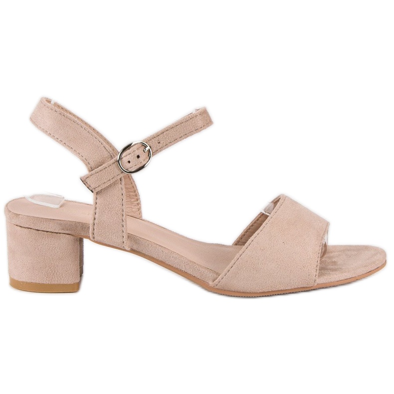 Ideal Shoes Matalakorkoiset mokkanahkasandaalit ruskea