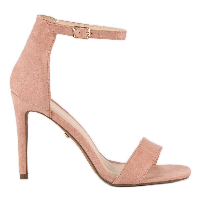 Seastar Mokkanahkasandaalit korkokengissä vaaleanpunainen Seastar Mokkanahkasandaalit korkokengissä vaaleanpunainen