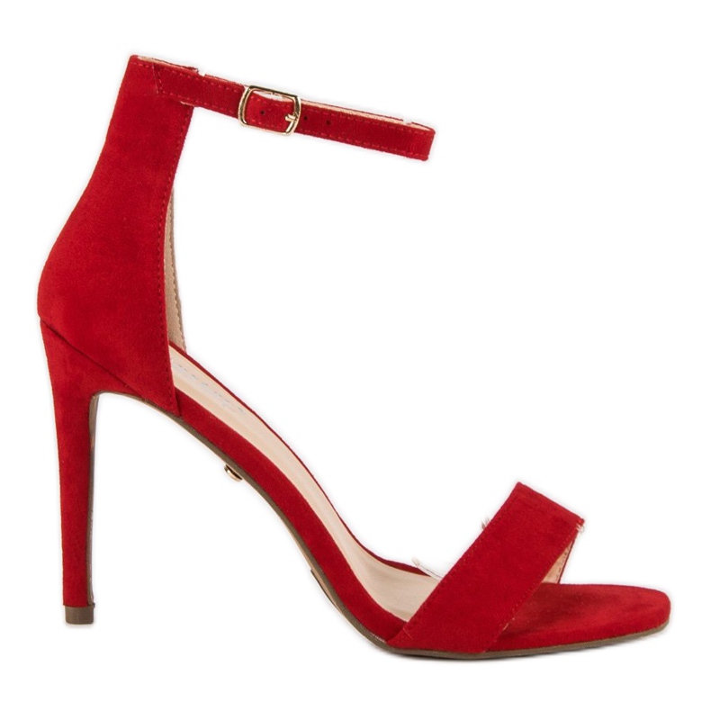 Seastar Mokkanahkasandaalit korkokengissä punainen