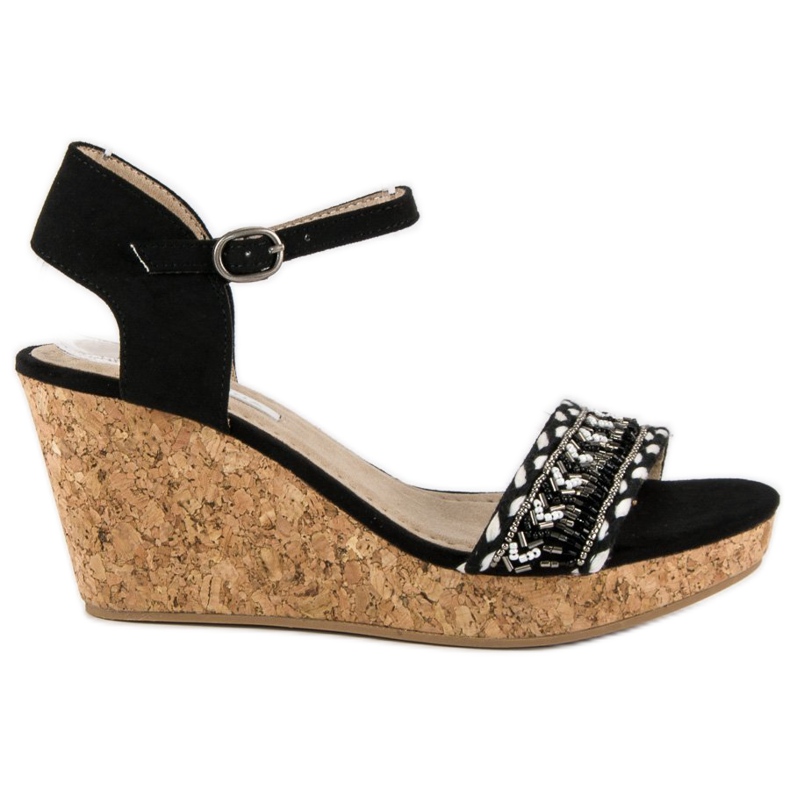 Corina Sandaalit korkkikiilakorkossa musta