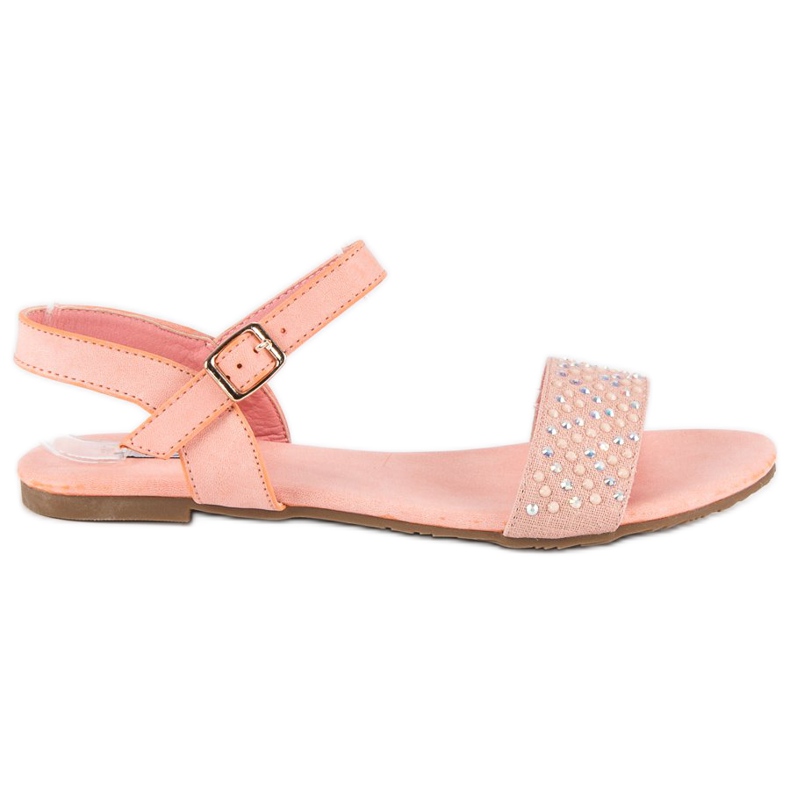 Vices Tyylikkäät litteät sandaalit vaaleanpunainen