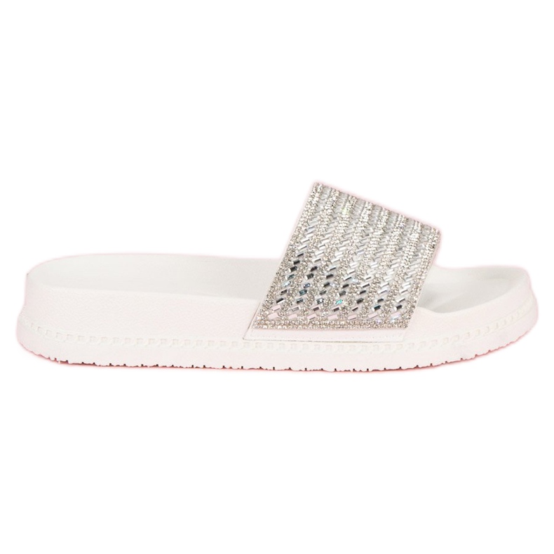 Valkoiset tossut kristalleilla valkoinen