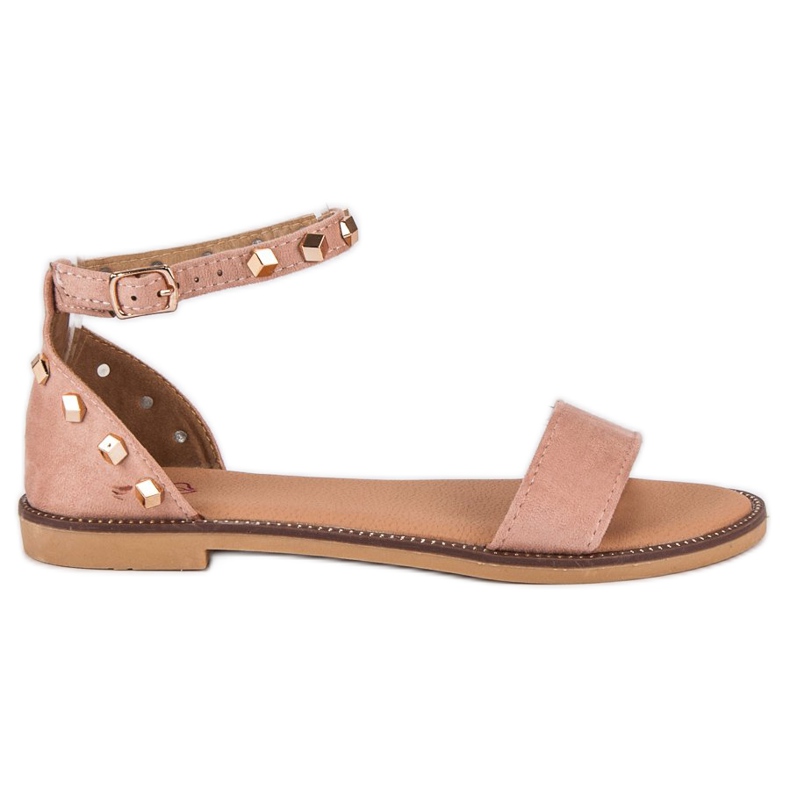 Fashion Mokkanappisandaalit vaaleanpunainen