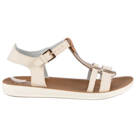 Soljella kiinnitetyt sandaalit ruskea keltainen Soljella kiinnitetyt sandaalit ruskea keltainen