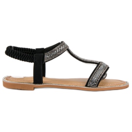 Juliet Tyylikkäät sandaalit kuminauhalla musta