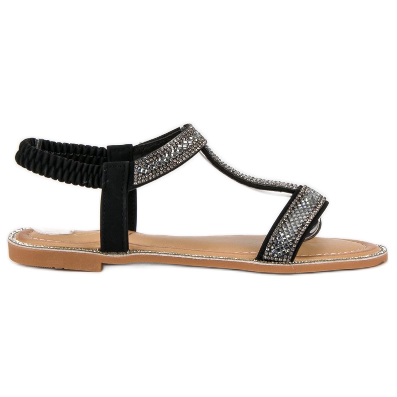 Juliet Tyylikkäät sandaalit kuminauhalla musta