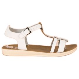 Soljella kiinnitetyt sandaalit valkoinen