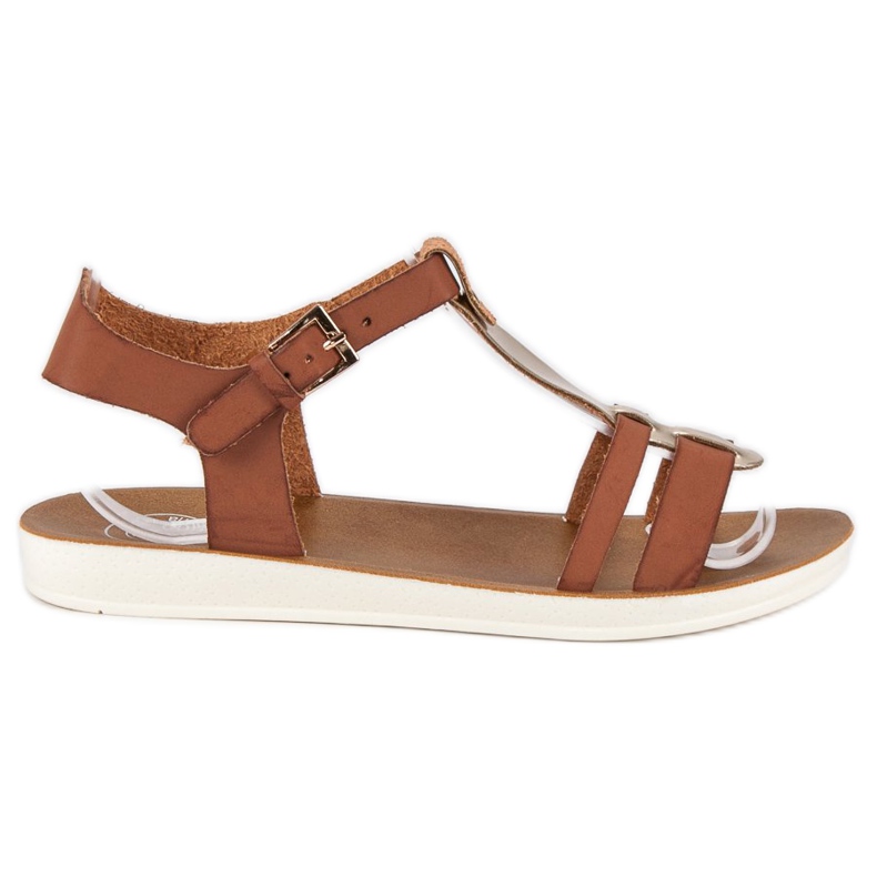 Soljella kiinnitetyt sandaalit ruskea