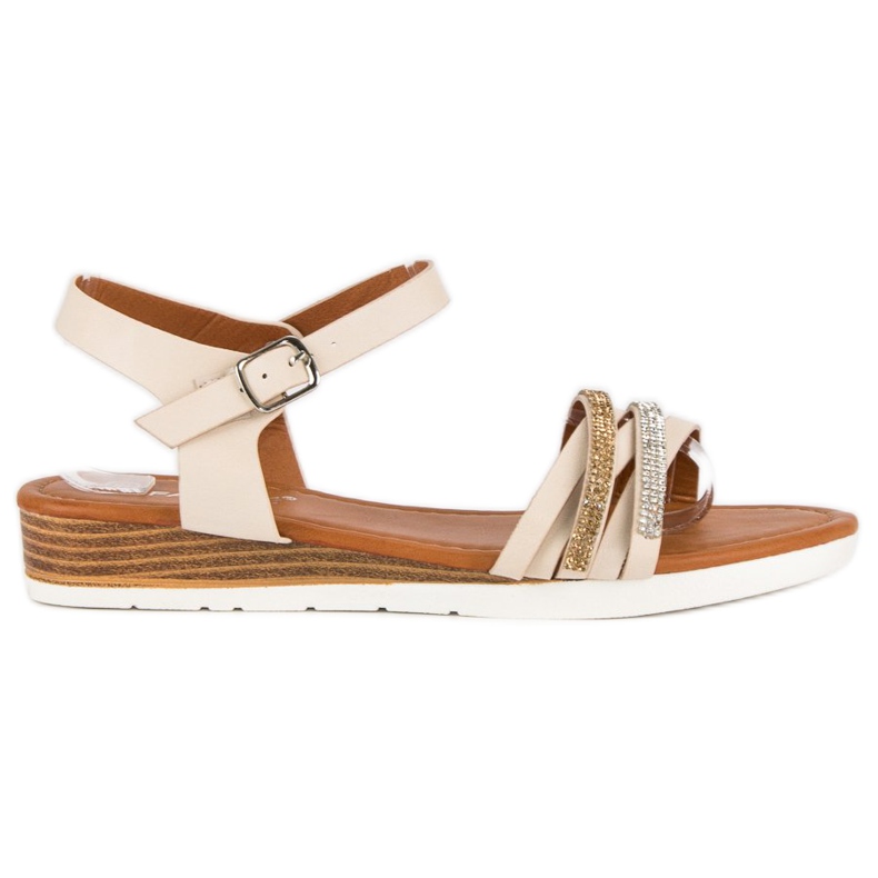 Fama Sandaalit matalalla kiilakorolla ruskea