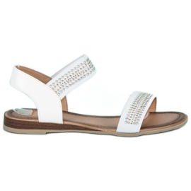 Super Mode Valkoiset sandaalit kuminauhalla valkoinen Super Mode Valkoiset sandaalit kuminauhalla valkoinen