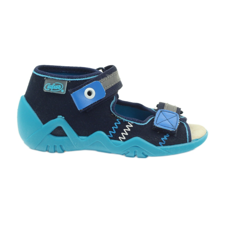 Befado -sandaalitossut, nahkapohjallinen sininen laivastonsininen
