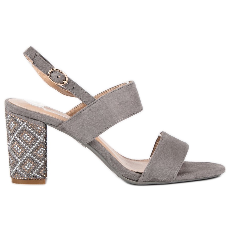 Tyylikkäät sandaalit helmillä harmaa