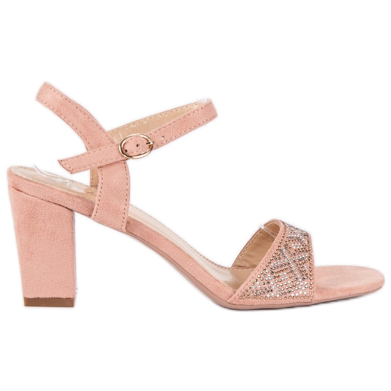 Tyylikkäät korkeakorkoiset sandaalit vaaleanpunainen