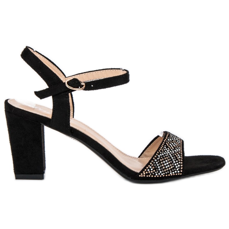 Tyylikkäät korkeakorkoiset sandaalit musta