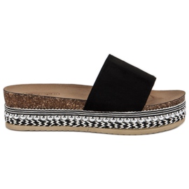 Boho mokkanahkaiset tossut musta Boho mokkanahkaiset tossut musta