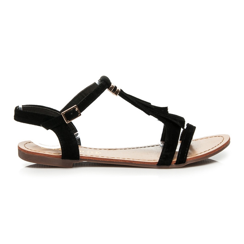 Queen Vivi Sandaalit, joissa on hapsut musta