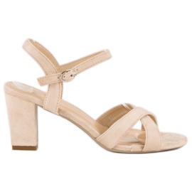 Lovit Mokkanahkasandaalit pylväässä ruskea Lovit Mokkanahkasandaalit pylväässä ruskea