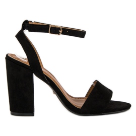 Tina&Co Tyylikkäät sandaalit pylväässä musta