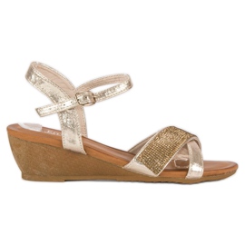 Kultaiset kiila sandaalit kultainen