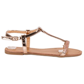 Abloom Lakatut litteät sandaalit vaaleanpunainen Abloom Lakatut litteät sandaalit vaaleanpunainen