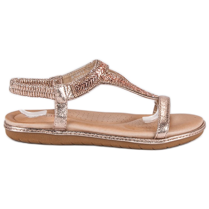 Marquiz Vaaleanpunaiset litteät sandaalit kuminauhalla vaaleanpunainen