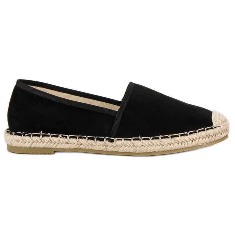 Sweet Shoes Mustat mokkanahkaiset espadrillit