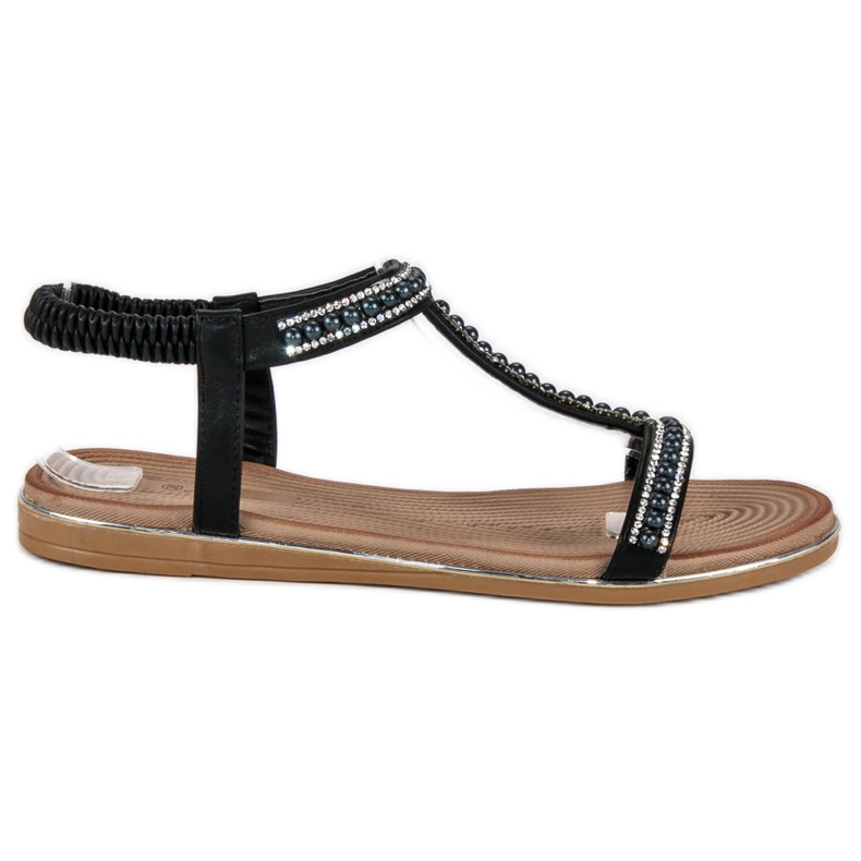 Juliet Mustat litteät sandaalit