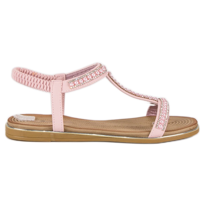 Juliet Vaaleanpunaiset litteät sandaalit vaaleanpunainen