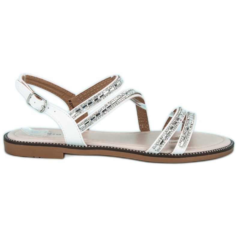 Nio Nio Tyylikkäät litteät sandaalit valkoinen