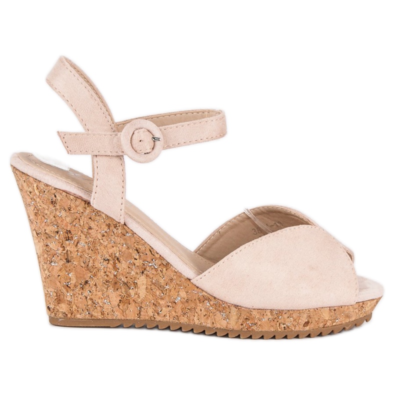 Sandaalit korkkikiilakorkossa ruskea