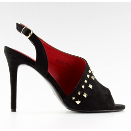 Epäsymmetriset mustat sandaalit GH-268 Black