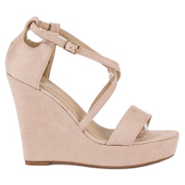 Suede kiila sandaalit ruskea