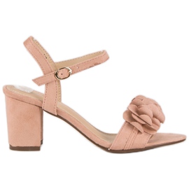 Top Shoes Vaaleanpunaiset sandaalit pylväässä vaaleanpunainen