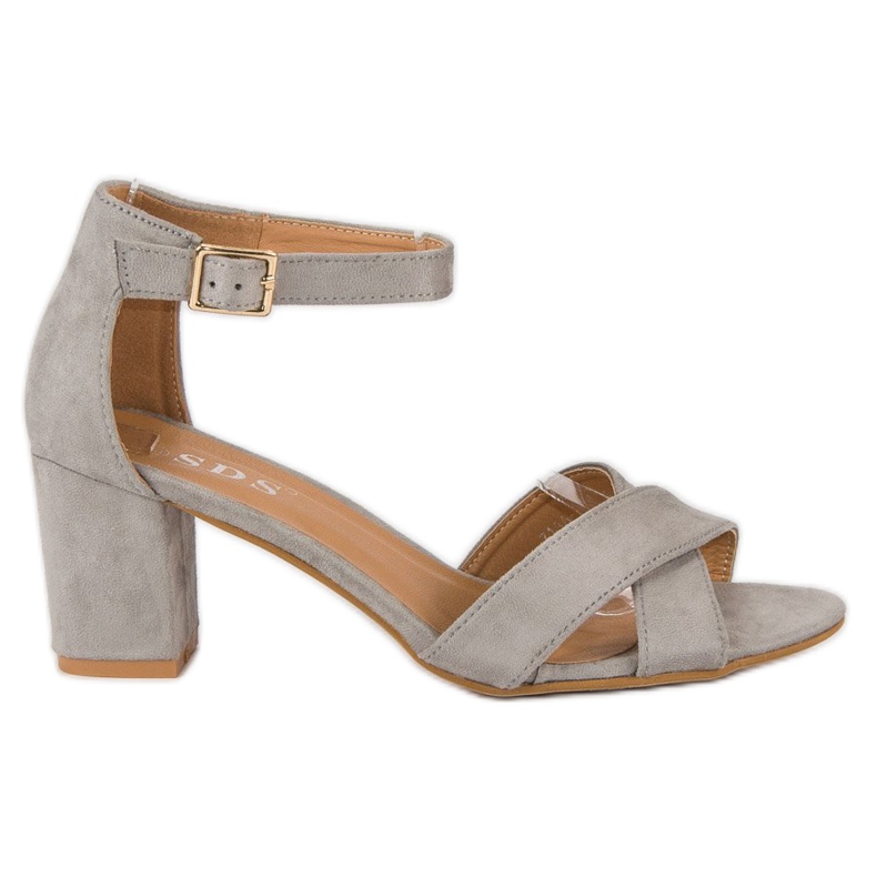 SDS Mokkanahkasandaalit pylväässä harmaa SDS Mokkanahkasandaalit pylväässä harmaa