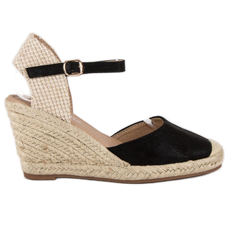 Nio Nio Wedge espadrillesandaalit musta ruskea