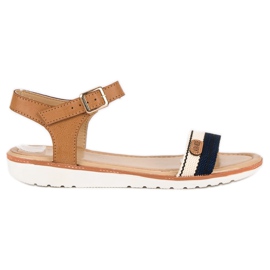 Laura Mode Litteät tekstiilisandaalit ruskea Laura Mode Litteät tekstiilisandaalit ruskea