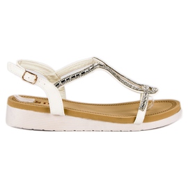 SDS Mukavat litteät sandaalit valkoinen