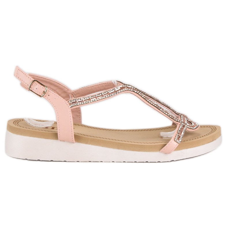 SDS Mukavat litteät sandaalit vaaleanpunainen
