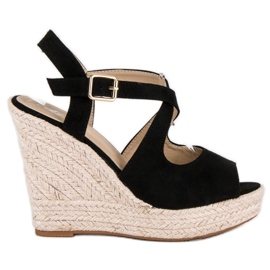 Wedge espadrillit musta
