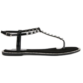 Via Giulia  Mustat litteät sandaalit Via Giulia  Mustat litteät sandaalit