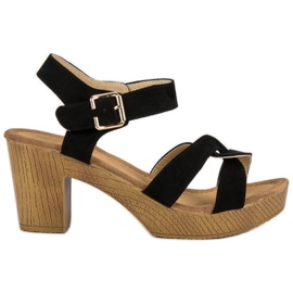 Kevyet sandaalit tolppassa musta Kevyet sandaalit tolppassa musta