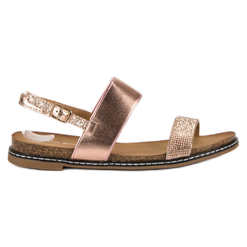 Via Giulia  Litteät sandaalit soljella vaaleanpunainen