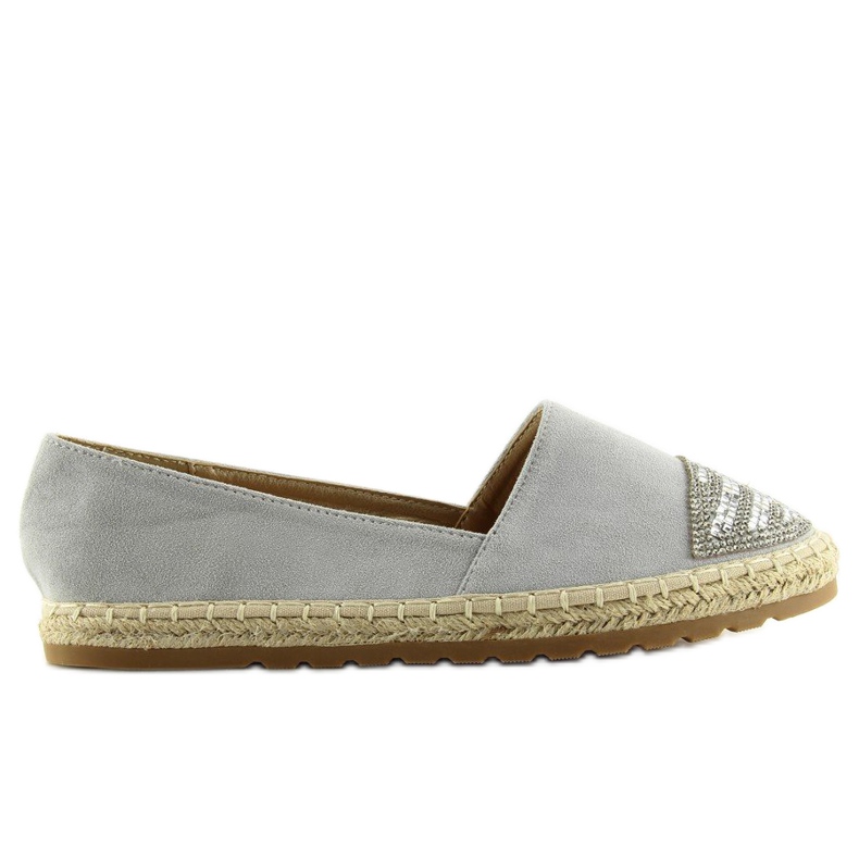 Harmaa naisten espadrillit H8-102 hopea