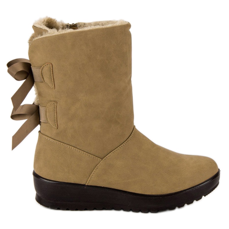 Lämpimät lumisaappaat vetoketjulla vihreä