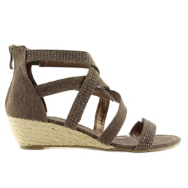 Sandaalit espadrillit ME11783 kahvi ruskea