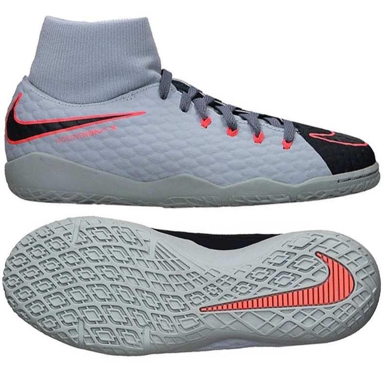 Sisäkengät Nike HypervenomX Phelon Iii Df Ic Jr 917774-400 harmaa harmaa
