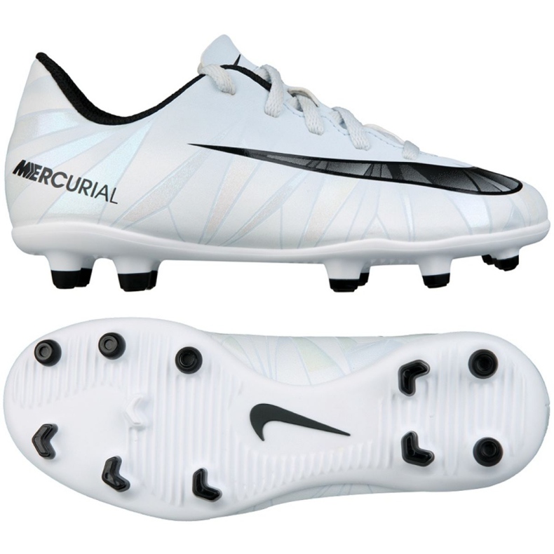 Nike Mercurial Vortex Iii CR7 Fg Jr 852494-401 jalkapallokengät musta valkoinen
